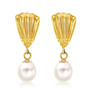 9K Yellow Gold   Pearl  Earring 3.20 pc,  Gold Wt. 1.09 Gms  3.200  Ct.
