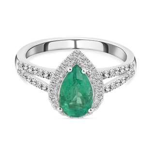RHAPSODY 950 Platinum AAAA Boyaca Colombian Emerald and Diamond (VS/E-F) Ring 1.65 Ct.