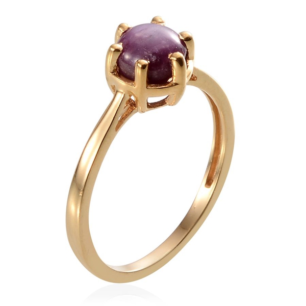 Star Ruby (Rnd) Solitaire Ring in 14K Gold Overlay Sterling Silver 2.250 Ct.