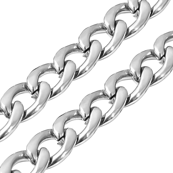Curb Chain Necklace (Size - 18) with Charm in Stainless Steel