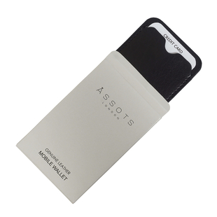 ASSOTS LONDON Genuine Leather RFID Protected Mobile Card Case - Black
