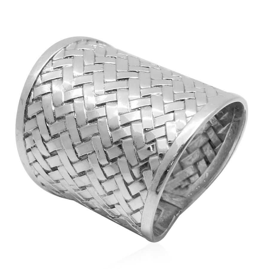Royal Bali Collection Sterling Silver Weave Net Design Ring, Silver wt 7.83 Gms.
