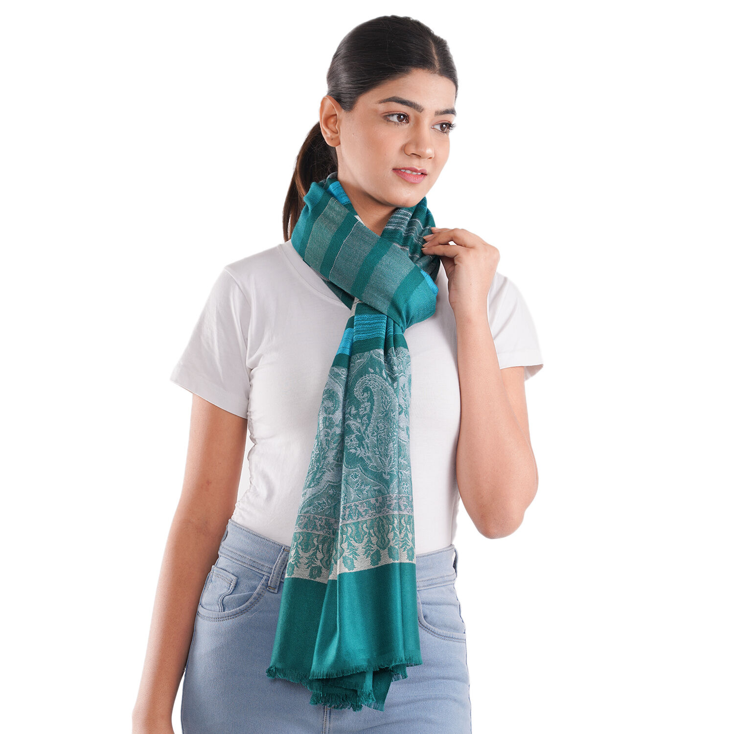 WOMEN FASHION Accessories Shawl Green Made in china shawl Green/Beige Single discount 90% 