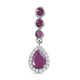 Natural Moroccan Ruby and Natural Cambodian Zircon Pendant in Platinum Overlay Sterling Silver 1.31 