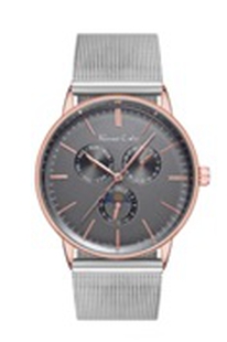 Thomas Calvi Grey Dial Mens Watch with Mesh Style Stainless Steel Strap in Silver Tone