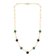 Lapis Lazuli and Malachite Necklace (Size - 18) in 14K Gold Overlay Sterling Silver 12.87 Ct, Silver wt. 7.00 Gms