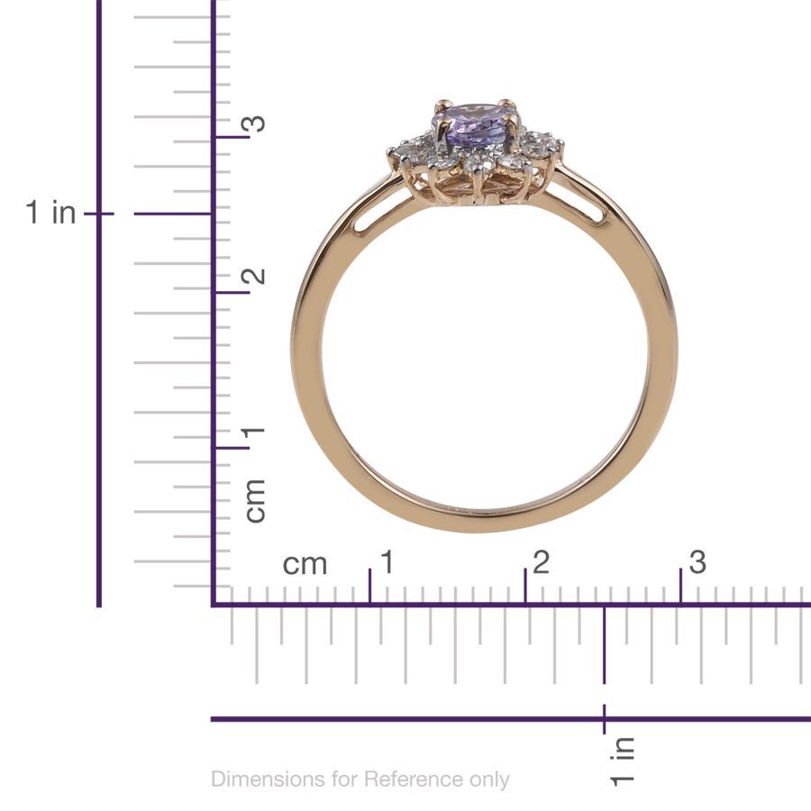 14K Y Gold Rare Natural Pink Tanzanite (Ovl 0.85 Ct), Diamond Ring 1.150 Ct.