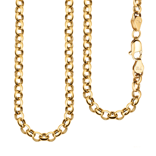 Hatton Garden Close Out- One Time Close Out Deal- 9K Yellow Gold Belcher Necklace (Size - 24) With L