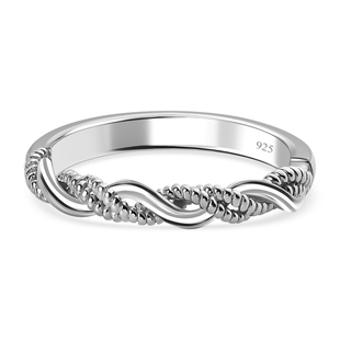 WEBEX- Platinum Overlay Sterling Silver Band Ring