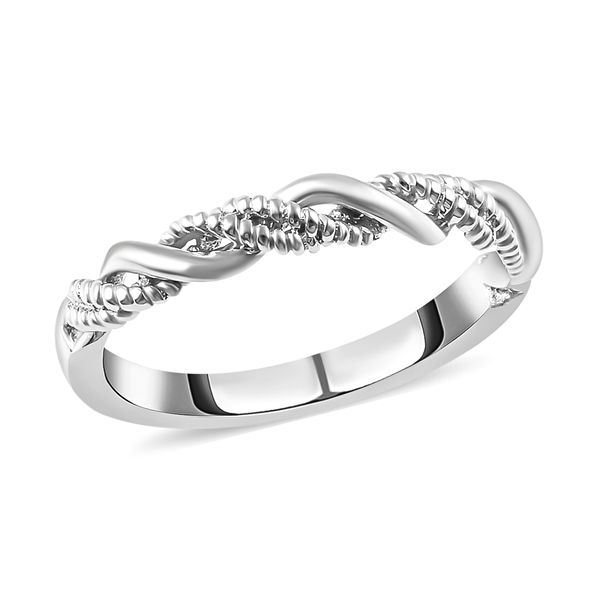 WEBEX- Platinum Overlay Sterling Silver Band Ring