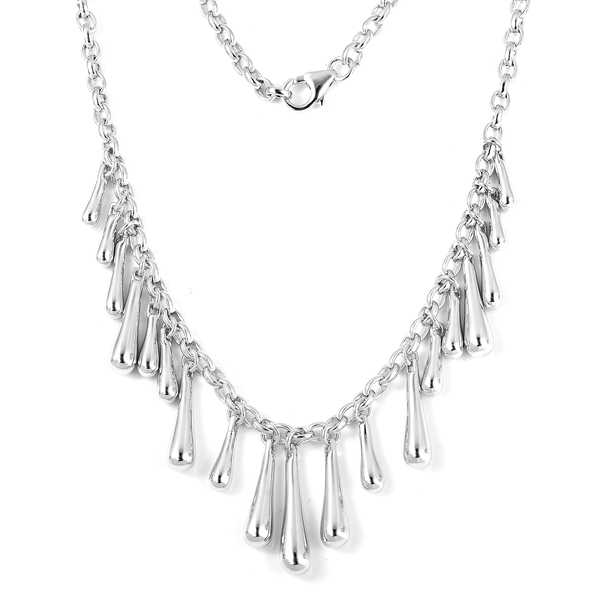 LucyQ Multi Drip Necklace (Size 18) in Sterling Silver 22.00 Gms.