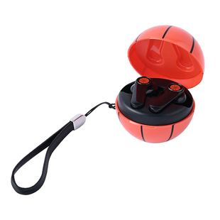 Bluetooth Wireless Earbuds with USB Port and Balls Shape Charging Box - Red and Black
