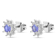 Tanzanite and Natural Cambodian Zircon Stud Earrings (With Push Back) in Sterling Silver 1.07 Ct.