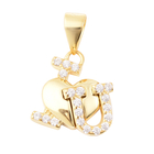 ELANZA Simulated Diamond Heart Pendant in Yellow Gold Overlay Sterling Silver