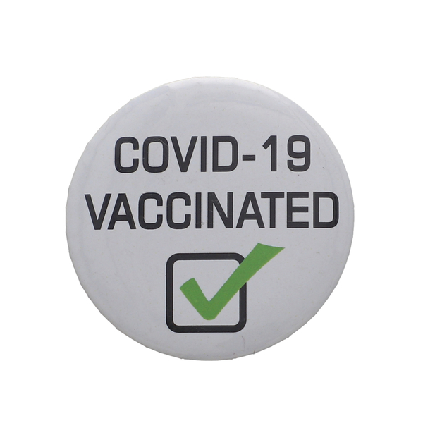 Vaccinated Badge in White (Size- 4.5 CM)