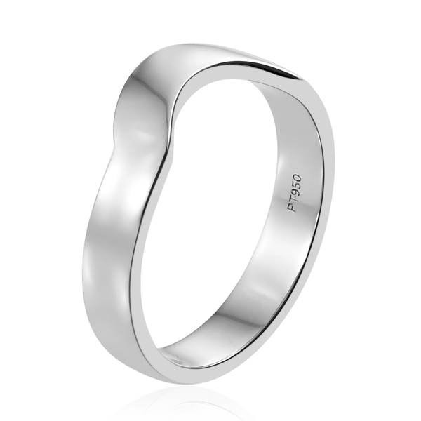 Shaped Plain Band Ring in 950 Platinum 6.29 grams