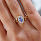 AAA Tanzanite and Natural Cambodian Zircon Ring in 14K Gold Overlay Sterling Silver