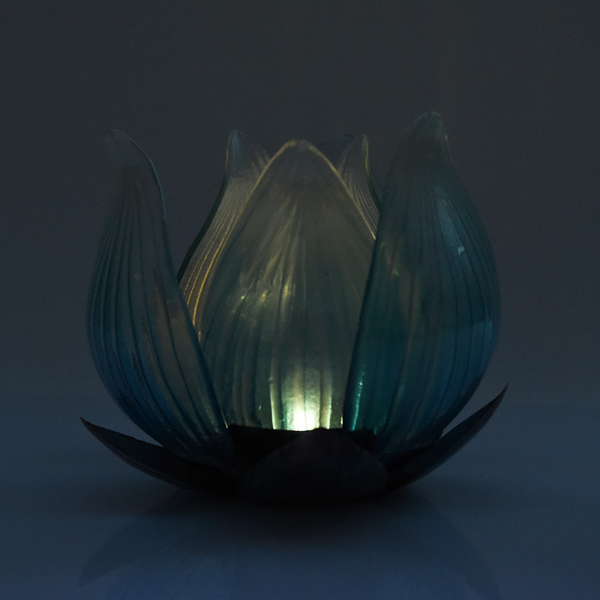 Decorative Lotus Solar Light (Size 23x23x17Cm) - Blue