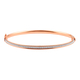 NY Close Out Deal - Diamond Cut Bangle (Size 7.5) with Clasp in Rose Gold Overlay Sterling Silver