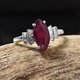 9K White Gold AA African Ruby and Diamond Ring 2.60 Ct.