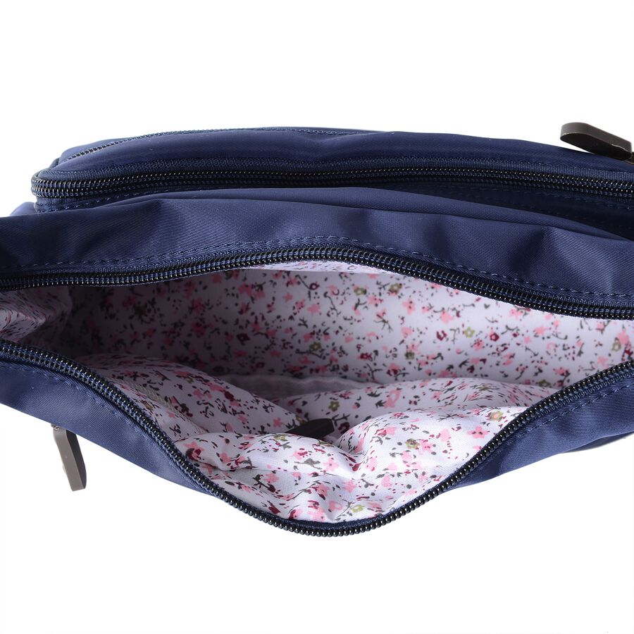 Annabelle Water Resistant Navy Blue Colour Multi Pocket Cross Body Bag (Size 24x19x9.5 Cm ...