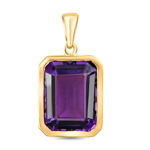 Lusaka Amethyst Pendant in 18K Vermeil Yellow Gold Overlay Sterling Silver 11.00 Ct.