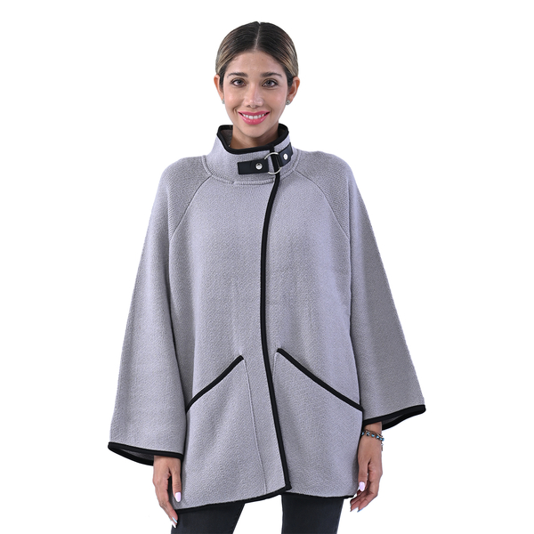 La Marey knit coat with buckle Light Gray