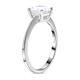 Moissanite Solitaire Ring in Rhodium Overlay Sterling Silver 1.20 Ct.