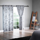 Serenity night brand set of 2 flower pattern blackout curtain Perfect for blocking out sunlight and harmful UV rays from entering your premises Each curtain features 8 metal rings on top 