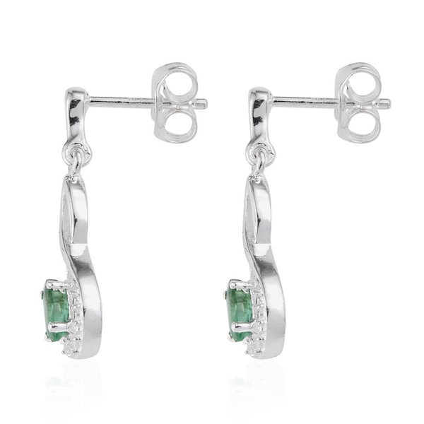 Kagem Zambian Emerald (Ovl) Earrings (with Push Back) in Sterling Silver 0.500 Ct.