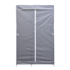 Collapsible Wardrobe with Zippered and 1 Outer Pockets (Size 162x103x43 Cm) - Grey