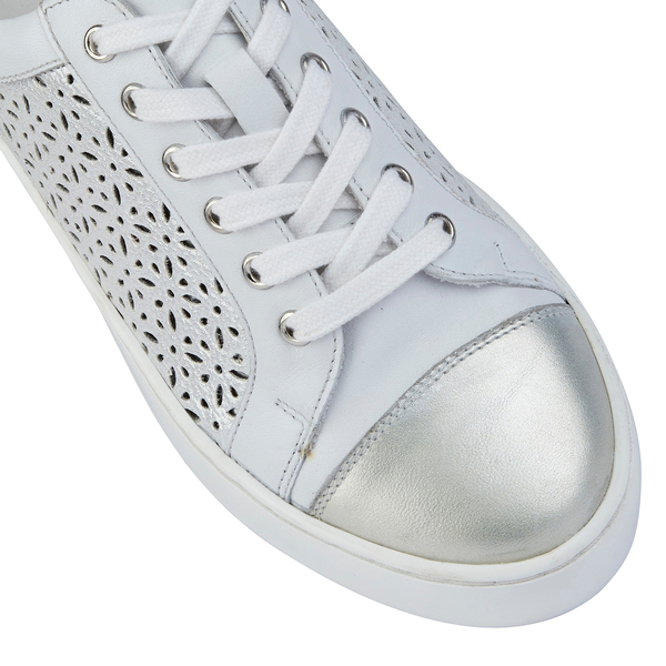 Lotus Leather Cologne Lace-Up Trainers (Size 5) - White