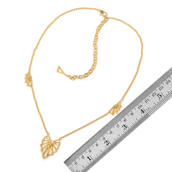 LucyQ Art Deco Necklace (Size 20 with Extender) in Yellow Gold Overlay Sterling Silver 13.64 Gms.