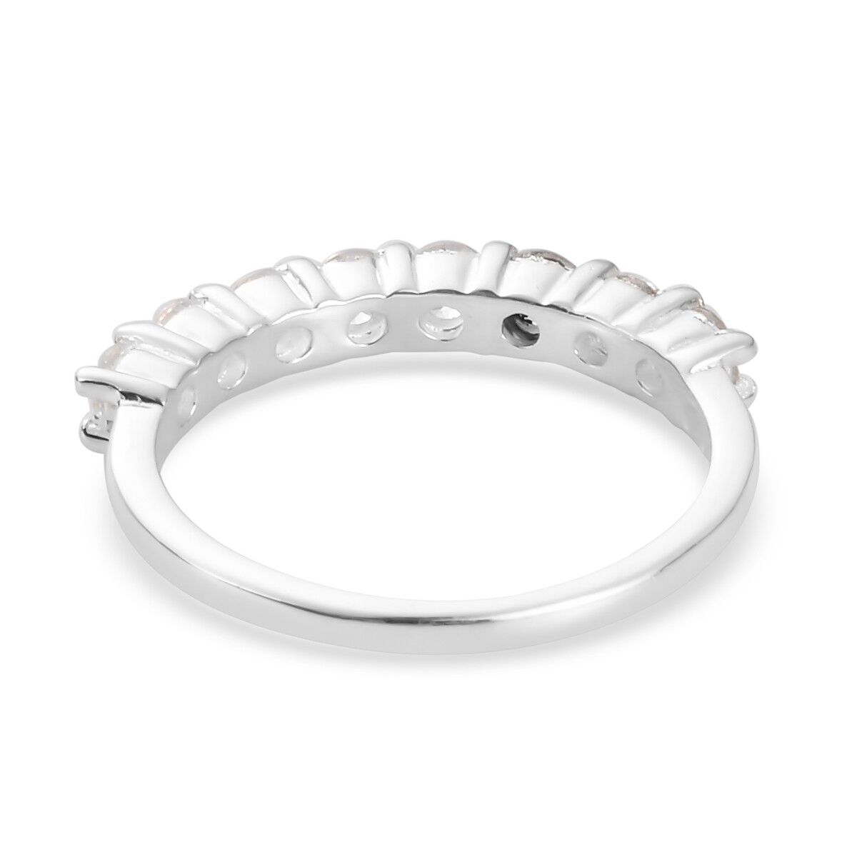 Lustro Stella - Sterling Silver Half Eternity Ring Made with Finest CZ 1.450 Ct.
