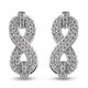 Lustro Stella Platinum Overlay Sterling Silver Earrings (with Push Back) Made with Finest CZ 4.12 Ct