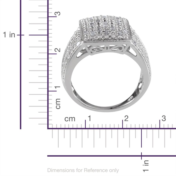 Diamond (Rnd) Ring in Platinum Overlay Sterling Silver 0.500 Ct.