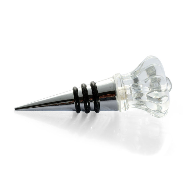 Set of 2 - Yellow and White Austrian Crystal Resin Cone Bottle Stoppers