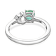 Emerald Ring in Platinum Overlay Sterling Silver.