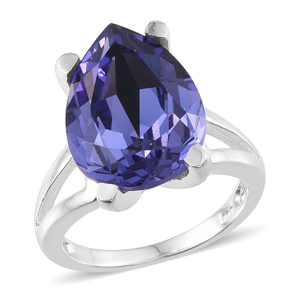 - Tanzanite Colour Crystal (Pear) Ring in Sterling Silver 10.750 Ct.