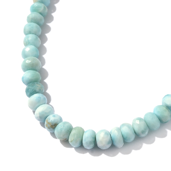 Larimar Necklace (Size 18) with Lobster Lock in Platinum Overlay Sterling Silver 170.00 Ct.