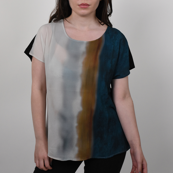 Jovie Watercolour Inspired Short Sleeves Blouse for Women