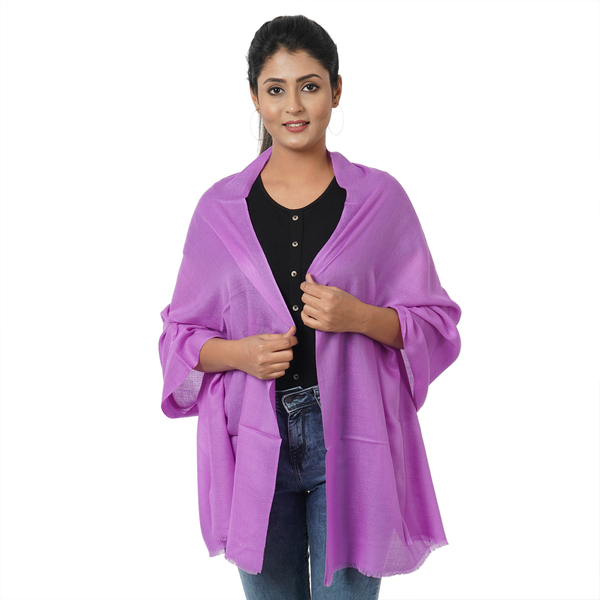 100% Cashmere Wool Lavender Colour Ultra Soft Scarf (Size 190x68Cm)
