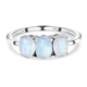 Rainbow Moonstone Trilogy Ring in Platinum Overlay Sterling Silver 1.74 Ct.