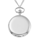 STRADA Japanese Movement Water Resistant Pocket Watch with Chain in Silver Tone