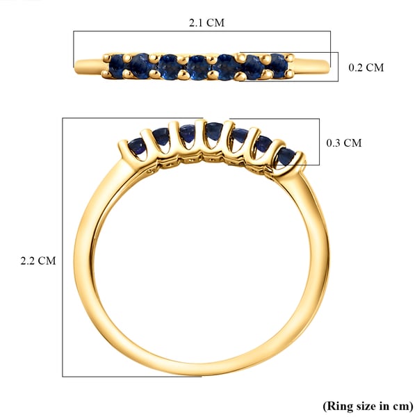 Blue Sapphire Ring in 14K Gold Overlay Sterling Silver