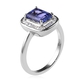 RHAPSODY 950 Platinum AAAA Tanzanite (Oct 8x6 mm), Diamond (VS/E-F) Ring 1.65 Ct.