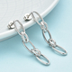 RACHEL GALLEY Rhodium Overlay Sterling Silver Link Dangling Earrings (with Push Back)