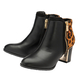 Lotus Black & Leopard-Print Greeve Ankle Boots 