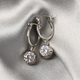 Lustro Stella Platinum Overlay Sterling Silver Full Hoop Earrings (with Clasp) Made with Finest CZ 4.55 Ct.