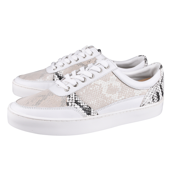 Lotus Stressless Leather Venice Lace-Up Trainers (Size 7) - White